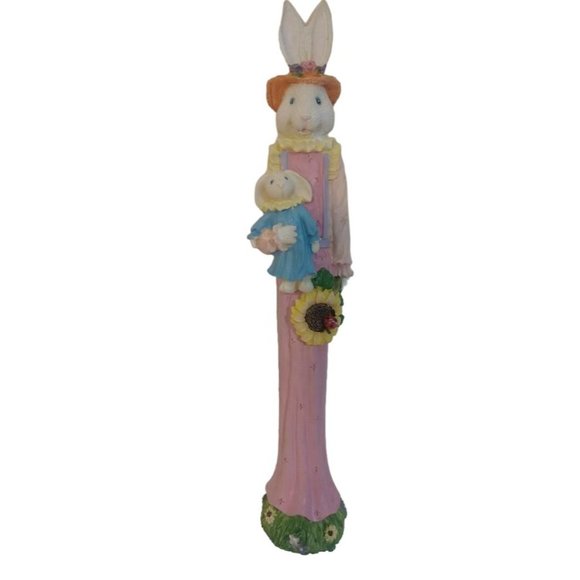 World Bazaars Inc Female Bunny Rabbit 12 In Ceramic Figurine With Baby In Hand - Picture 5 of 12